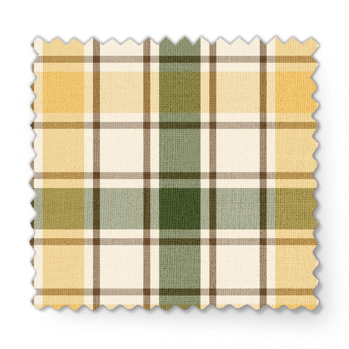 John Deere Prairie Yellow and Green Plaid Fabric