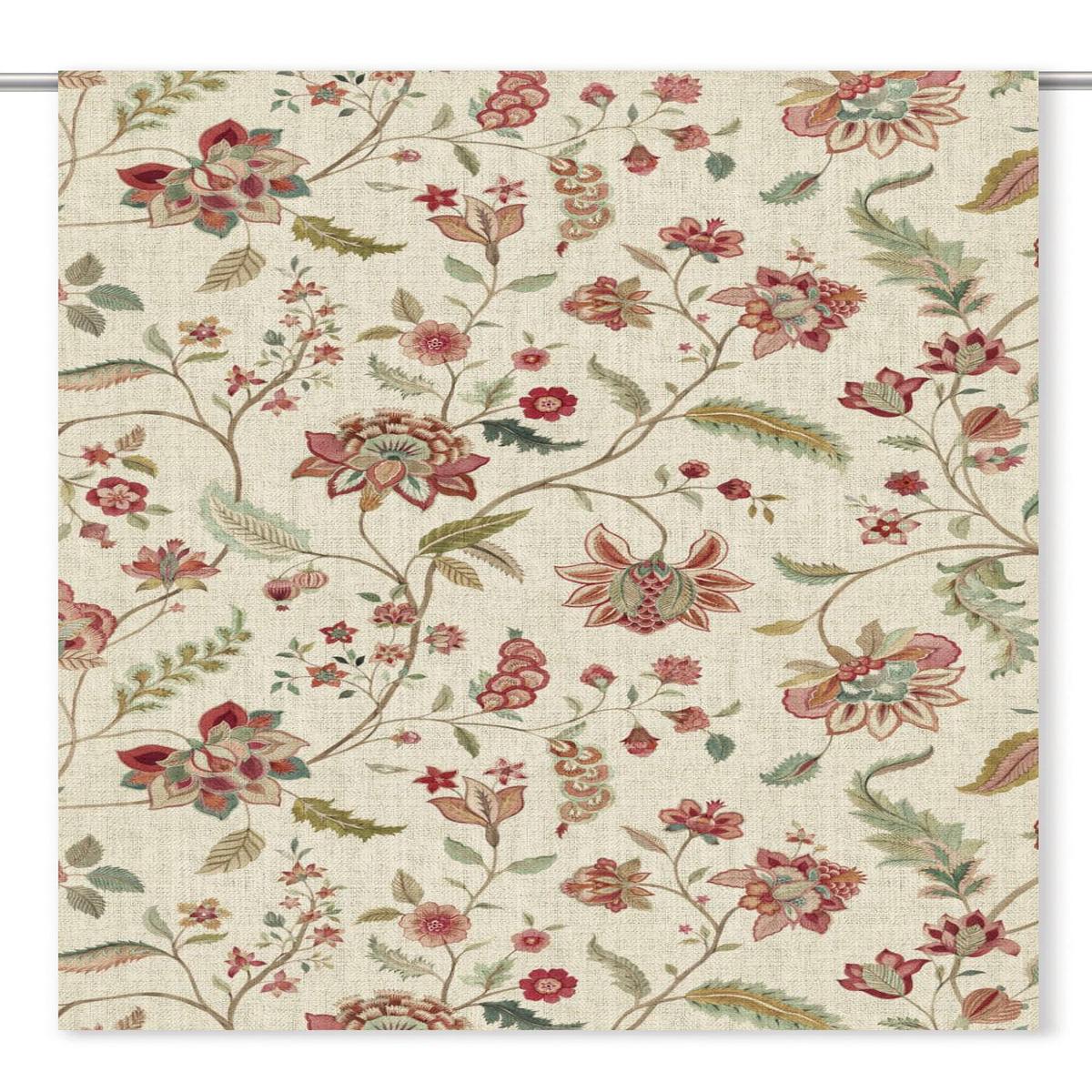 'Afeni' Fabric by the Yard (Pale Beige/ Soft Red/ Pink)