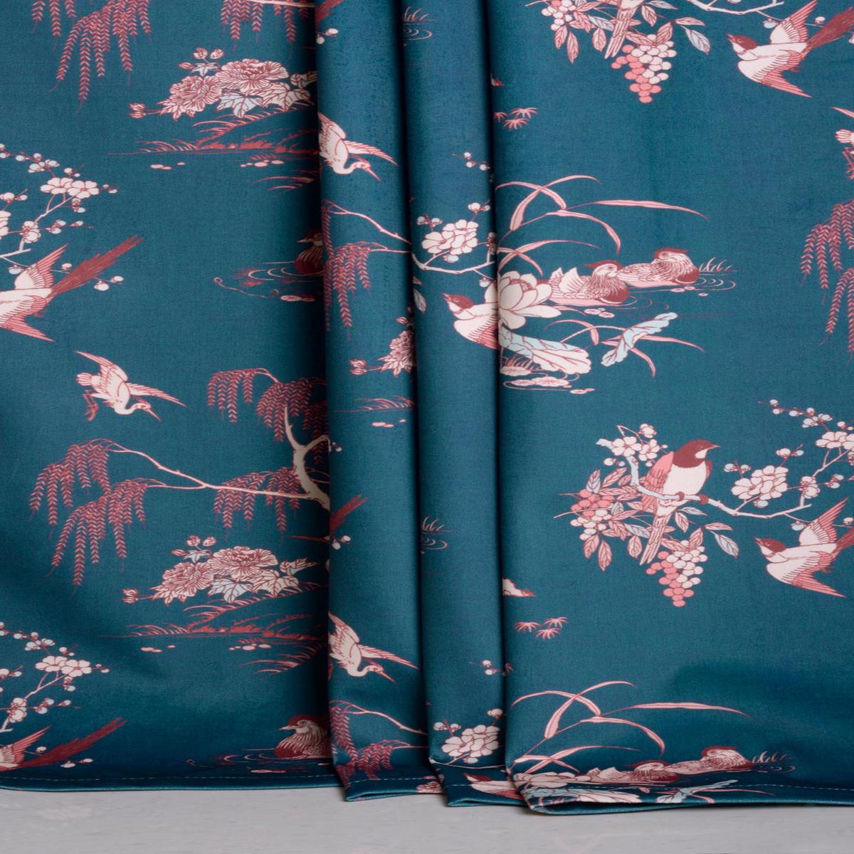 'Arabian Gulf' Fabric by the Yard (Blue/ Pink)