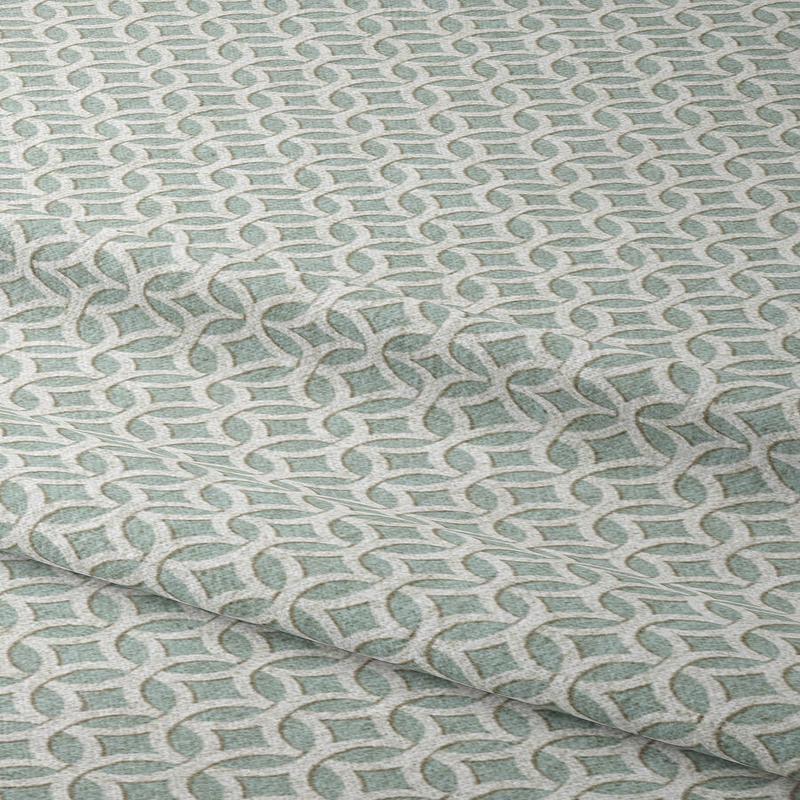 'Blissful Garden' Fabric by the Metre (Aqua Blue/ White)