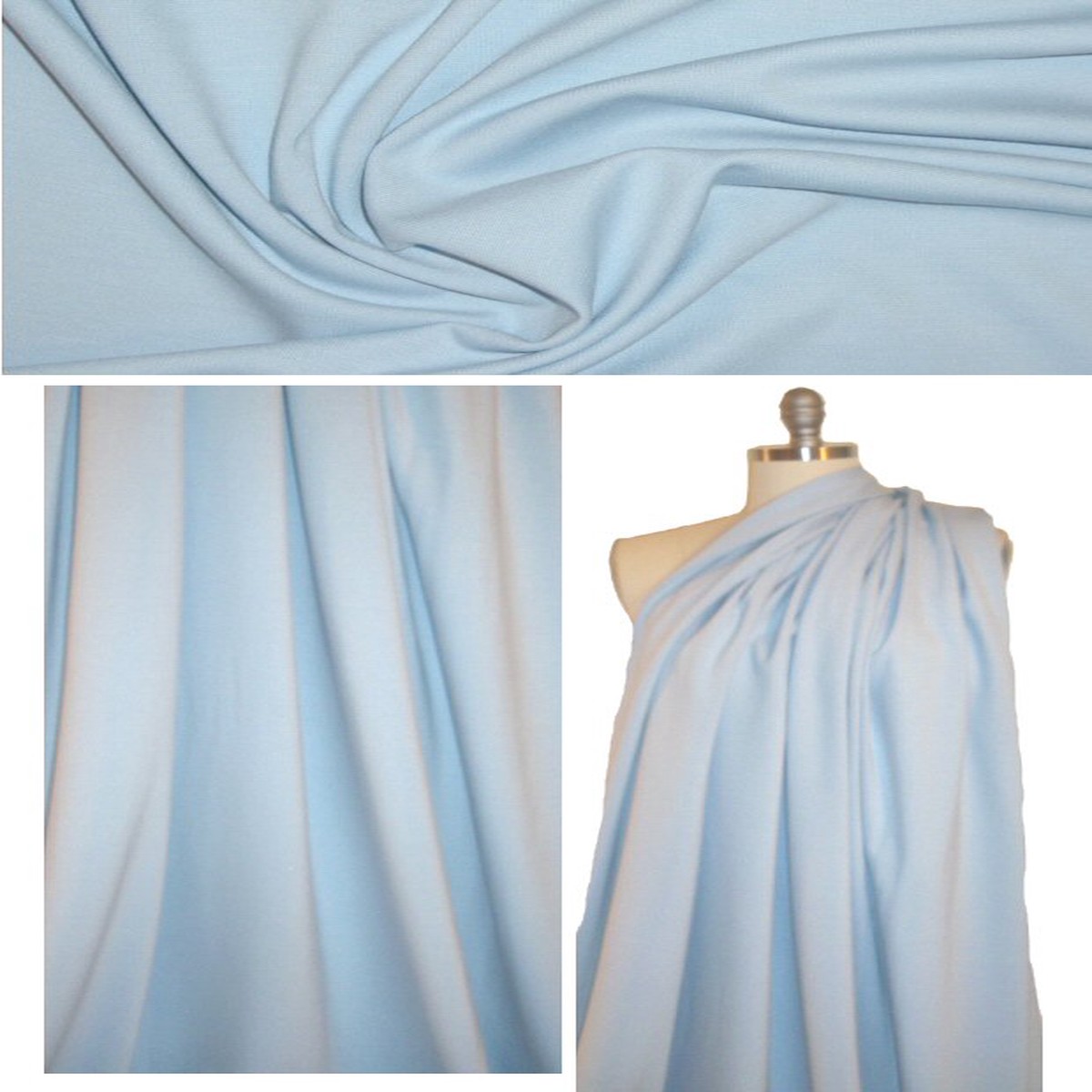 4-way stretch bottomweight ponte - powder blue