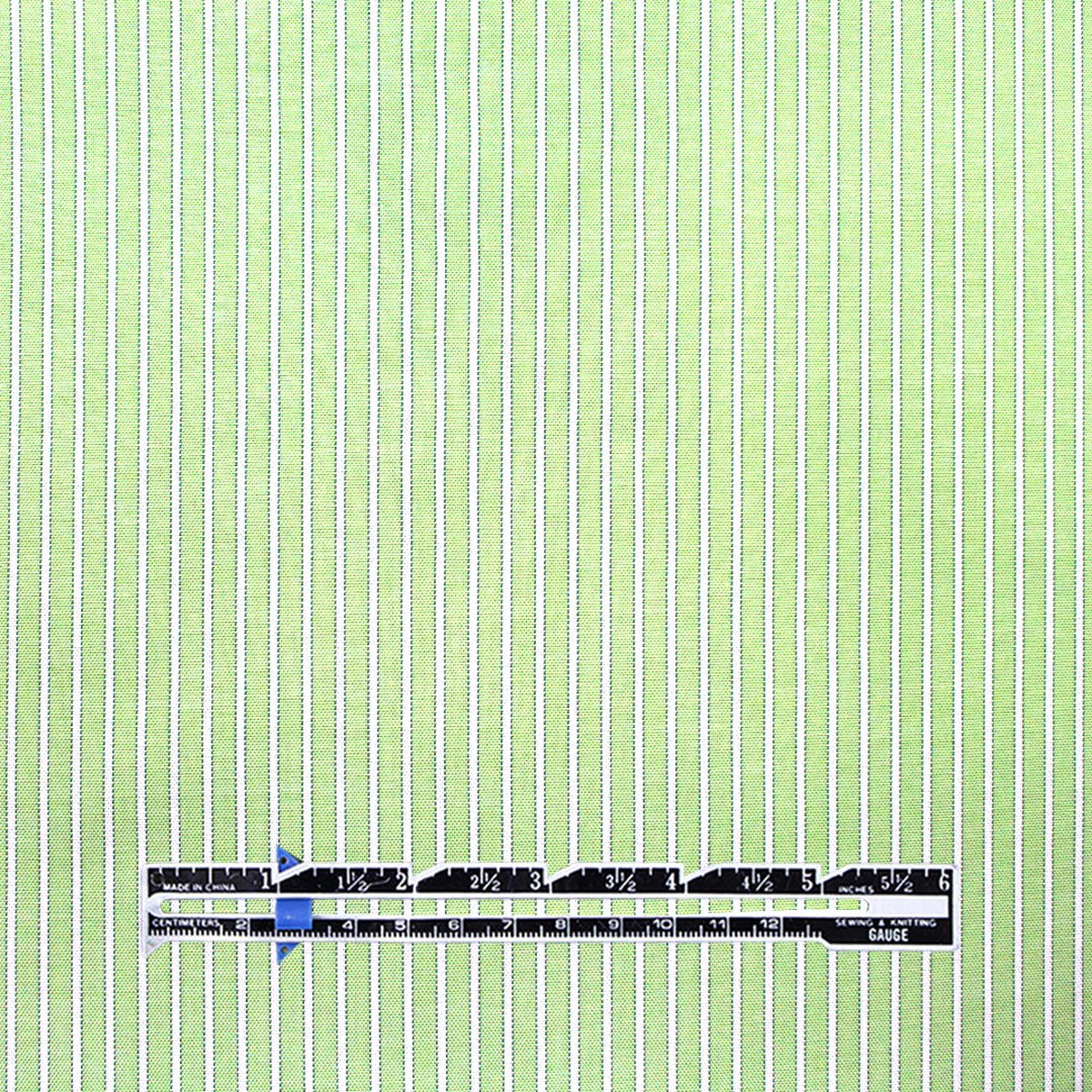 'haberdasher' yarn-dye stripe cotton shirting - lime/white