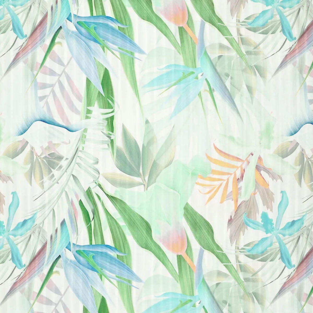 'aura' overprinted jacquard viscose woven - green