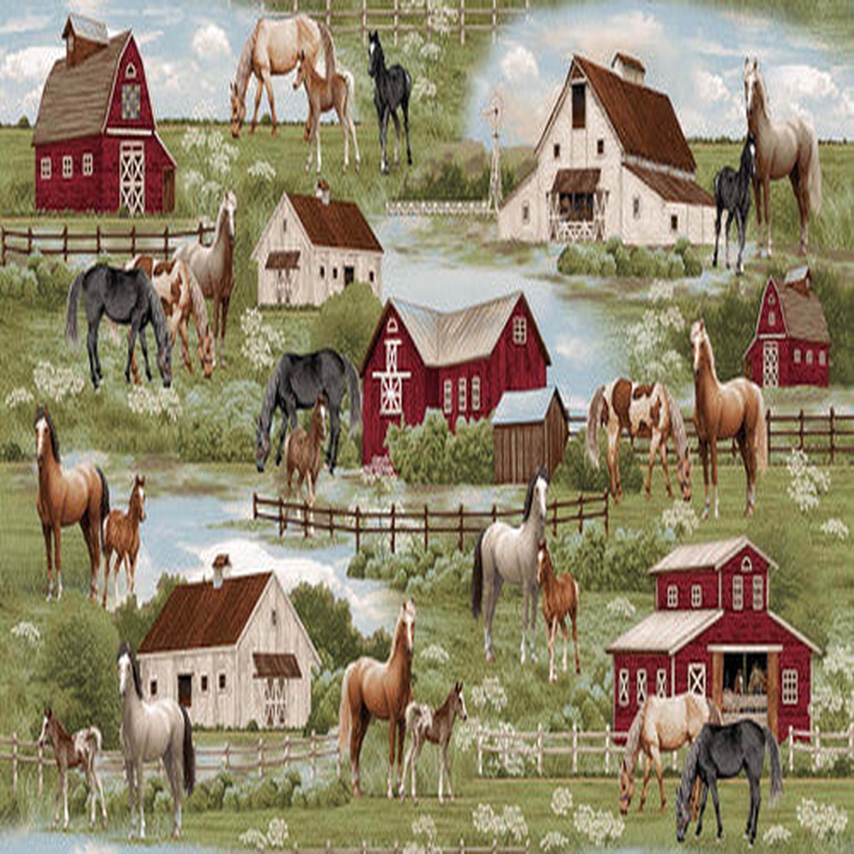 Henry Glass: Cottonwood Stable - Horse Scenic - 3057-66