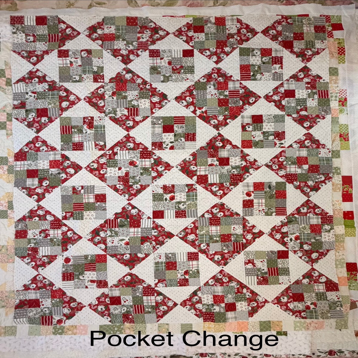 Sew A Jelly Roll Day Kit - Pocket Change Quilt Kit by Moda for Project Jelly Roll Day featuring Candlelight Christmas by 3 Sisters for Moda Fabrics (56" x 72")