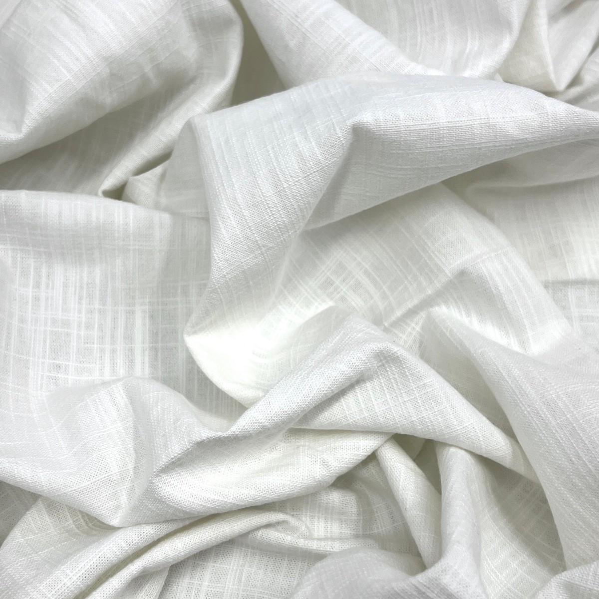 White Linen/Cotton Slub - 55" Wide, 8 Ounce - Upholstery Roll Ends